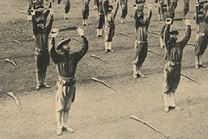 Philippine Scouts Bolo Drill 1904 St. Louis Fair edit.jpg