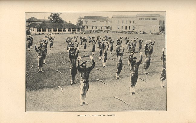 Philippine Scouts Bolo Drill 1904 St. Louis Fair.jpg